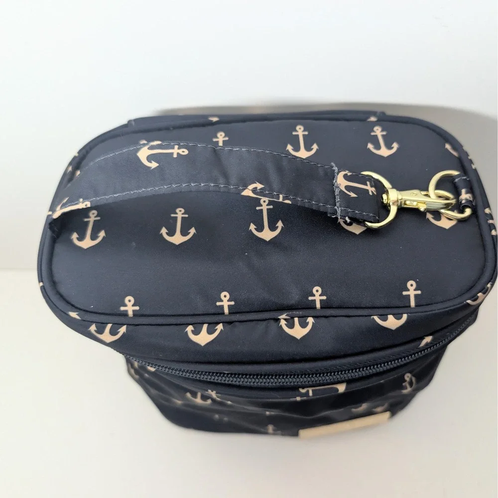 Ju-Ju-Be Fuel Cell Insulated Lunch Bottle Bag Admiral Nautical Anchor Navy Gold